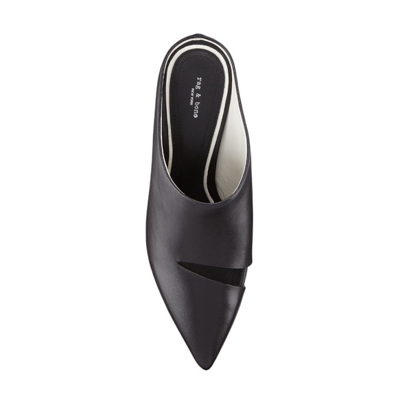 rag & bone Black Leather Mules - Picture 1 of 11